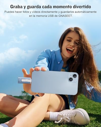 GNASEET 256GB Memoria Externa para Phone y Android,USB 3.0 Alta Velocidad, Pendrive para Phone 4 en 1 con USB-C/Micro USB/USB-A, Disco Duro Externo para Phone para Fotos, Vídeos y Datos, Azul