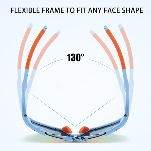 Beafaeur Polarized Sports Sunglasses for Children Cycling Glasses UV400 Protection for Children 5 to 16 Years for Cycling, Tennis Rugby Running, Outdoor Sports