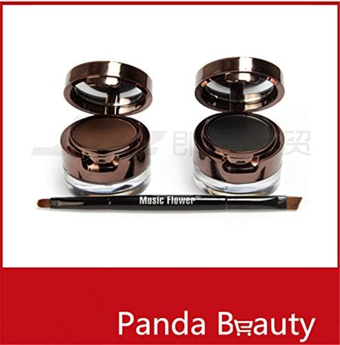 Pro 4 In 1 Eye Makeup Set Gel Eyeliner Brown + Black Eyebrow Powder Make Up Waterproof And Smudge-Proof Eye Liner Kit Black
