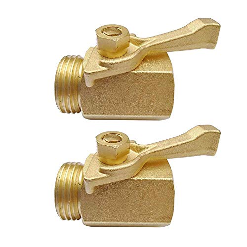 2 Pcs Garden Hose Brass Shut Off Valve, 3/4'' Thread Heavy Duty Water Hose Connector Shutoff Ball Valve Faucet Hose Adapter - Thumbnail 7