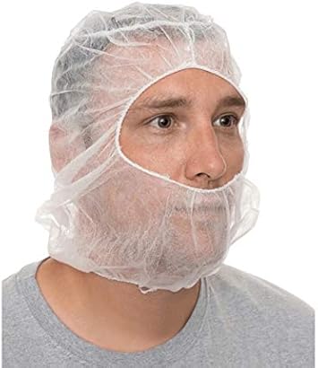 100 Pack Polypropylene Hair Net Beard Cover White Disposable Hair