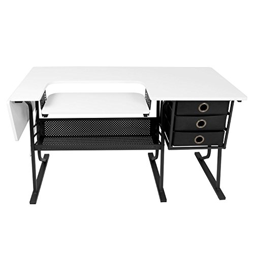 Studio Designs Eclipse Hobby Sewing Arts & Crafts Center Table, Black & White (2 Pack) - Thumbnail 7