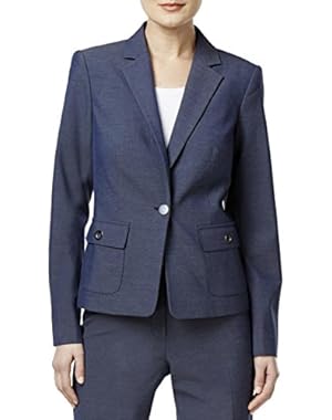 Womens Long Sleeves Grommet One-Button Blazer