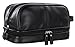 WODISON Vintage PU Leather Mens Travel Toiletry Bag Shaving Dopp Kits Organizer with Gift Box Black，Christmas Gifts Idea for Men