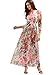 Floerns Women's Long Sleeve Chiffon Rose Print Spring Maxi dress