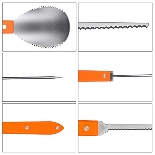 CPPSLEE Pumpkin Carving Kit - Heavy Duty Stainless Steel Professional Pumpkin Carving Tools Set for Halloween Jack-O-Lantern Sculpting Halloween Decorations(4Pcs Set)