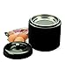 RSVP International Stoneware Grease Keeper with Lid & Stainless Steel Mesh Strainer, 6 Cup, Black