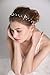 fxmimior Bridal Wedding Crystals Long Hair Vine Wedding Evening Party Headpiece (gold)