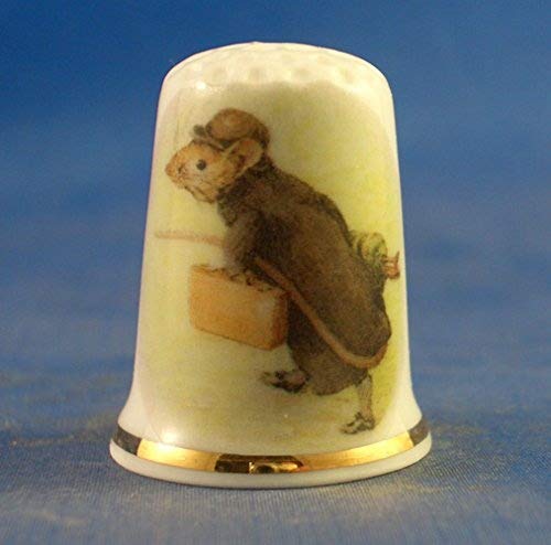 Porcelain China Collectable Thimble -- Beatrix Potter Johnny Town Mouse with Free Gift Box
