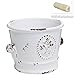 MyGift French Country Rustic White Ceramic Succulent Planter Flower Pot/Decorative Accessory Jar