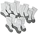 Jefferies Socks Unisex Baby Newborn Seamless Sport Half Cushion Crew Socks 6 Pack, White/Grey, 3-12 Months