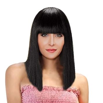 Mee Hipster Synthetic Hair Medium Straight Hair Wig For Female