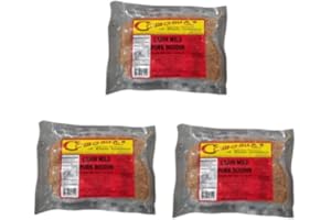 CREOLE FOODS Comeaux's Pork Boudin Mild (Pack Of 3) - Fresh and Flavorful Cajun Delight - Authentic Louisiana Cajun Boudin - Perfect Spice and Flavor to Every Bite - Perfect for Grilling and Frying - Geaux Eat More Boudin