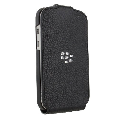 BlackBerry ACC-50707-301 Leather Flip Shell for Rim BlackBerry Q10 - Retail Packaging - Black