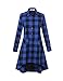 Tribear Women's Oversize Loose Asymmetrical Long Sleeve T Shirt Dress X-Large Blue