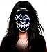 LED Halloween Mask - Aditomo LED Purge Mask Glowing Mask LED Mask Light Up Mask for Halloween Festival Party Adults Children White