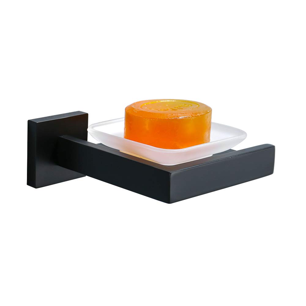 TURS Bathroom Hardware Set, Stainless Steel Soap Dish, Wall Mount Matte Black Finish, Stylish Accessories for Contemporary Bathrooms