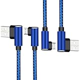 Micro USB Cable, Daker [2 Pack 6ft] Left Right Angle 90 Degree Nylon Braided High Speed Micro USB Cable Cord Fast Charger Cord for Galaxy S7/S6/S5/Edge,Note 5/4/3, LG, X-Box One, PS4 Controller