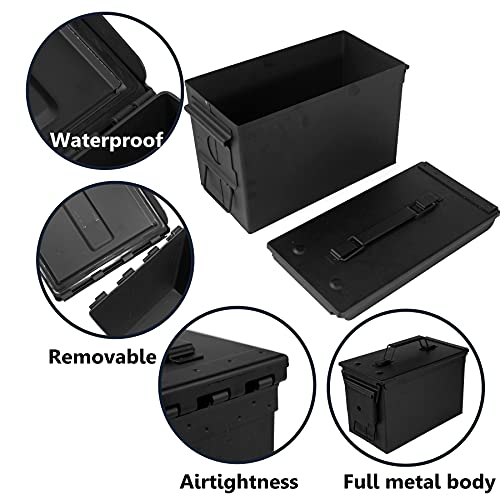 GUGULUZA Metal Ammo Can .50 Cal, Lockable Ammo Storage Case, Military