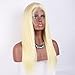 EAYON HAIR 613 Blonde Lace Front Wigs Human Hair for Women Natural Straight Glueless Brazilian Virign Hair Wigs with Baby Hair 14 inch