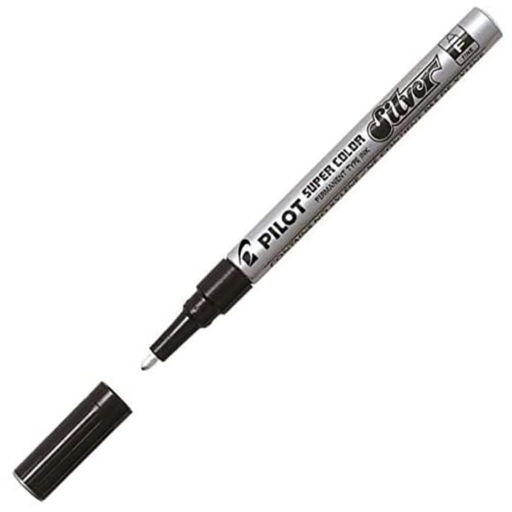 Pilot Super Colour Fine Marker Bullet 3.0 mm Tip - Silver, Box of 12