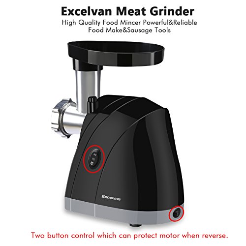 Meat Grinder Electric Stainless Steel Sausage Maker, Meat Mincer Sausage Stuffer with Grinding Plates for Home Use(Black)