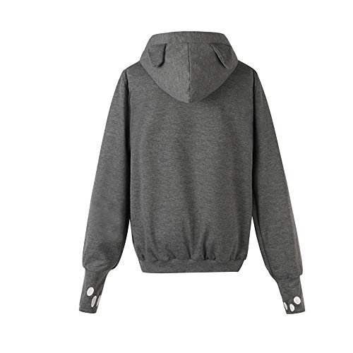 Unisex Hoodies Pet Holder Cat Dog Kangaroo Pouch Carries Pullover with Cat Printing Sweatshirt (Dark Grey, XXXL)