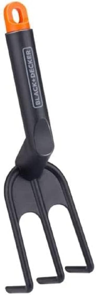 BLACK+DECKER Hand rake, ergonomic handle, stable and flexible, black