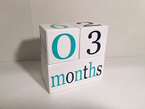 Baby Age Blocks, Photo Prop, Wooden Blocks, Milestone Blocks, Countdown Blocks