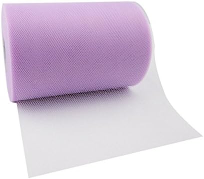 Tily 6 Inch x 100 Yards (300FT) Tulle Roll Spool Tutu Skirt Fabric Wedding Party Gift Bow Craft (light purple)