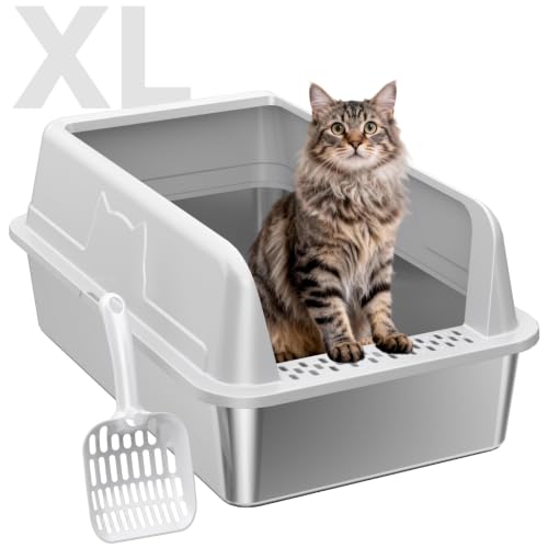 OneBug High-Sided Stainless Steel Litter Box