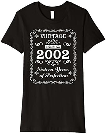 Womens Vintage 2002 Sweet Sixteen Years of Perfection 16th Birthday Medium Black