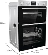 Hisense Electric Double Oven with Built-in Hob 88cm x 60cm Stainless Steel view 7