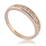Yoursfs Unique 18K Rose Gold Plated Jewelry Use Clear Austrian Crystal Women Engagement Ring