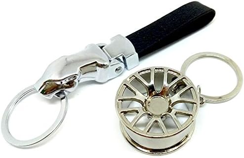 Business Genuine Leather Valet Keychain Durable Detachable Key Chain Key Ring + Wheel Hub Key Ring For Men Women Gift