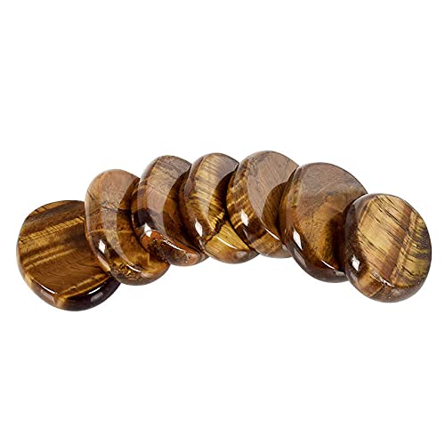 Natural Crystal Reiki Healing Quartz Mini Palm Thumb Worry Stone (Set of 2)(Tiger Eye)