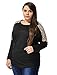 Allegra K Ladies Plus Size Scoop Neck Leopard Prints Loose Autumn Tunic Shirt Black 3X
