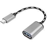 USB Type C OTG Adapter Cable – iZerich Braided USB C to USB 3.0 A Female Adapter Support Charge and Sync Cable for New Macbook Chromebook Pixel Other Type-C Supported Devices (Grey in Type C)