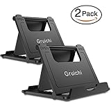 Gruichi Cell Phone Stand, Multi-Angle Foldable Desktop Holder for Smartphones, Tablets (6-8 Inch) and E-Readers, iPad, iPhone 7 Plus/6s Plus, Nintendo Switch, Samsung Galaxy S8 S9 Plus (Black 2 Pack)