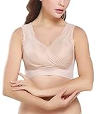 Intimate Portal Women Elegance Leisure Bra Wire Free Full Coverage Pocketed Bra Beige 36D 38B 38C 40A