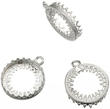 5 Pack - Round Bezel Cup Settings 30 Mm Sterling Silver 925 Pendant Earring Charm 294