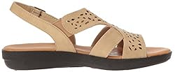 Easy Street Women's Bolt Flat Sandal, Stone, 8.5 Wide