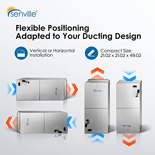 Senville 4 Ton Central Air Conditioner Heat Pump Split System, 48,000 BTU, Inverter, Variable Speed, 10KW AUX, 208/230V
