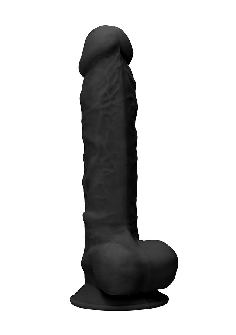 Shots Silicone Dildo with Balls 22.8 cm, Black