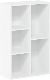 Furinno LUDER 5-Cube Bookshelf White 31.5 x 19.7 x 9.4 Tool Free Assembly view 7