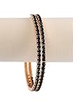 SWAROVSKI JET-CRYSTAL-ROSE-GOLD-LIGHTNING-STRETCH-BRACELET 5107161