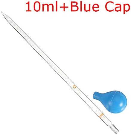 3 of pack 10 ml+blue cap Glass Pipette Transfer Tube Dropper with Scale Rubber Cap for Lab