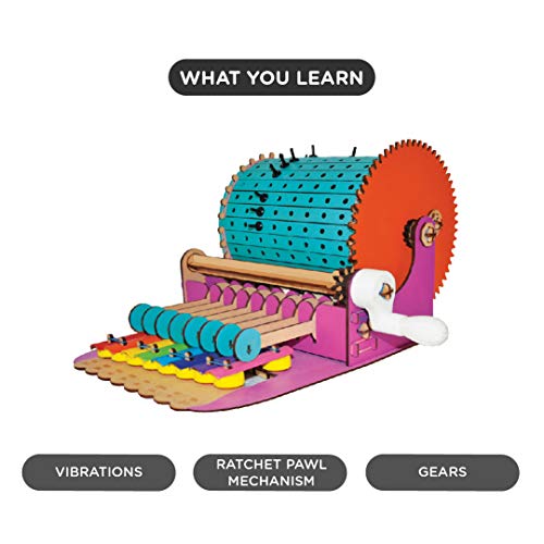 Smartivity Mechanical Xylofun Music Fun , STEM Learning Toys, Creative Construction Engineering, Educational Building Set, Boys & Girls Ages 8 9 10+ Year Old, Science Kit, DIY Kit, Wooden