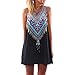 vanberfia Women's Summer Sleeveless Printed Casual Mini Beach Floral Dress