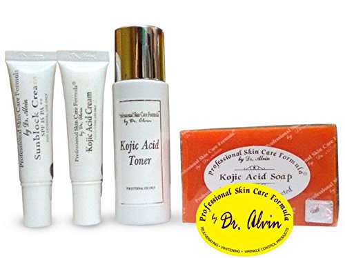 Dr Alvin Kojic Acid Set Whitening Skin Care Soap Sunblock Maintenance Creams Ships from USA